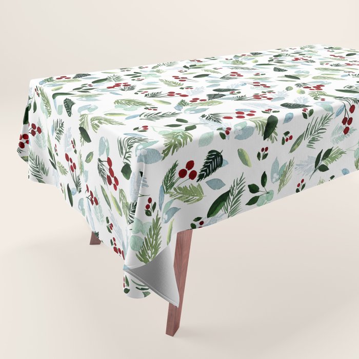 Blue Christmas Tablecloth Gallery Image 1