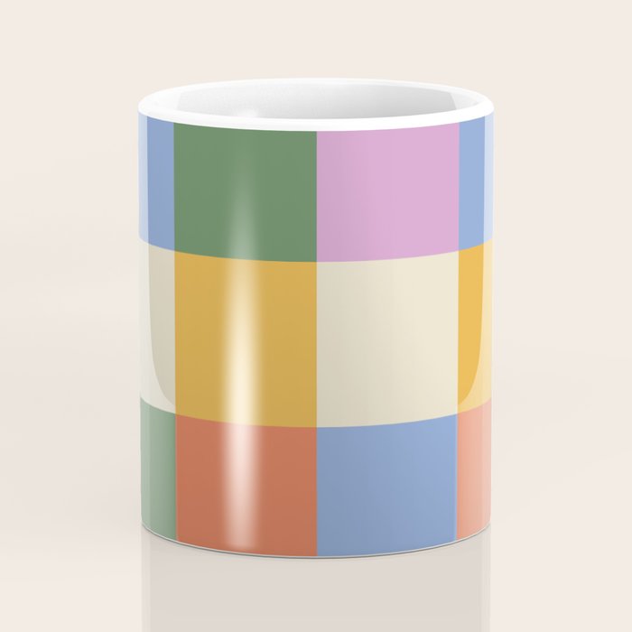 Bold Colorful Checks Pattern - Large XXXVII Coffee Mug Gallery Image 4