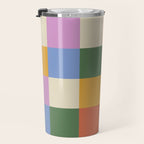 Bold Colorful Checks Pattern - Large XXXVII Travel Mug Gallery Image 3