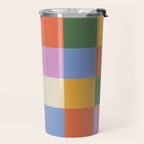 Bold Colorful Checks Pattern - Large XXXVII Travel Mug Gallery Image 2