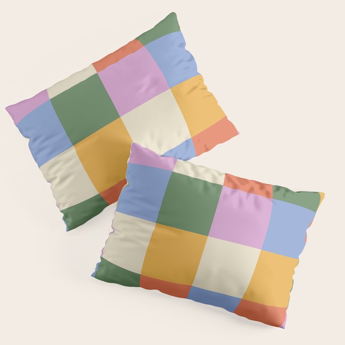 Bold Colorful Checks Pattern - Large XXXVII Pillow Sham Gallery Image 1