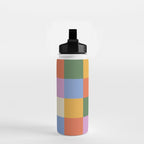 Bold Colorful Checks Pattern - Large XXXVII Water Bottle Gallery Image 2