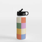 Bold Colorful Checks Pattern - Large XXXVII Water Bottle Gallery Image 1