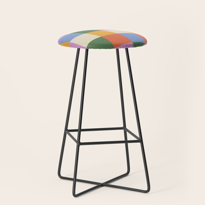 Bold Colorful Checks Pattern - Large XXXVII Stool Gallery Image 1