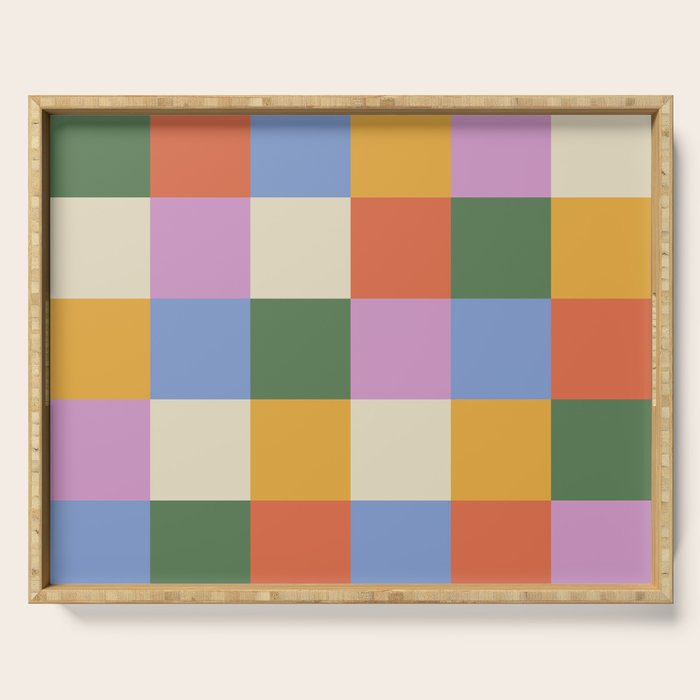 Bold Colorful Checks Pattern - Large XXXVII Serving Tray Gallery Image 1