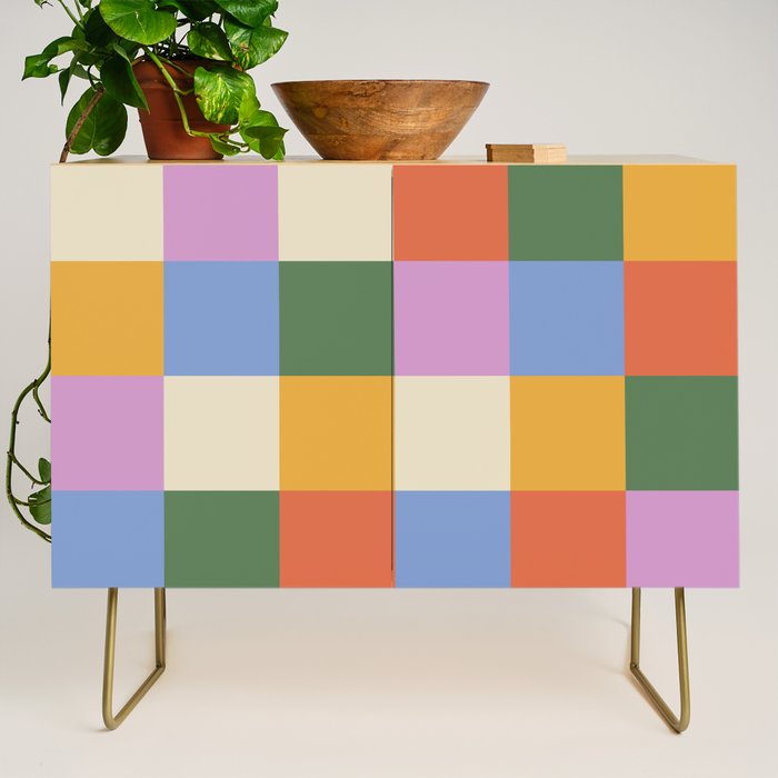 Bold Colorful Checks Pattern - Large XXXVII Credenza Gallery Image 1