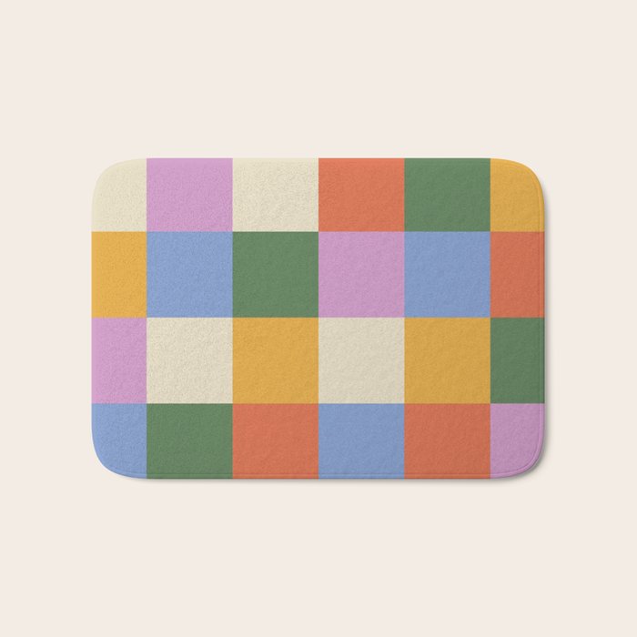 Bold Colorful Checks Pattern - Large XXXVII Bath Mat Gallery Image 1
