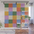 Bold Colorful Checks Pattern - Large XXXVII Wall Mural Gallery Image 1