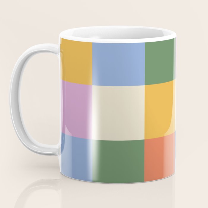 Bold Colorful Checks Pattern - Large XXXVII Coffee Mug Gallery Image 3
