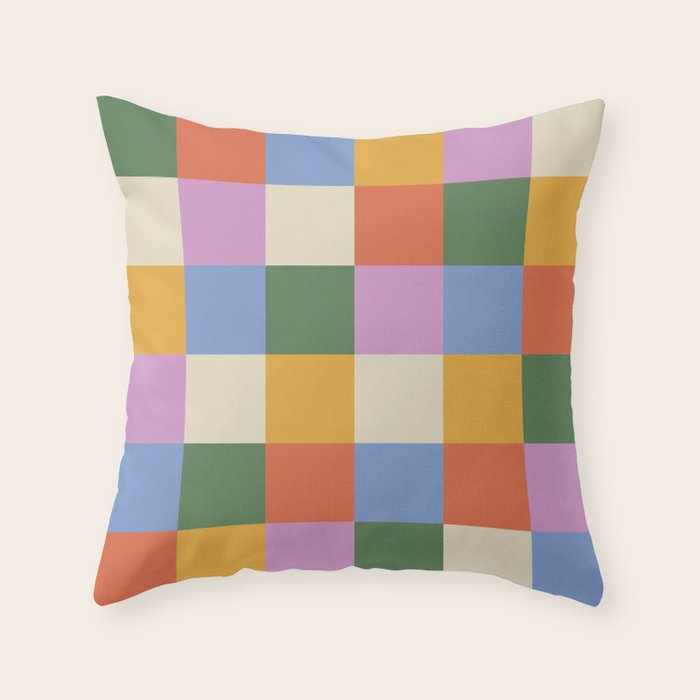 Bold Colorful Checks Pattern - Large XXXVII Throw Pillow Gallery Image 6