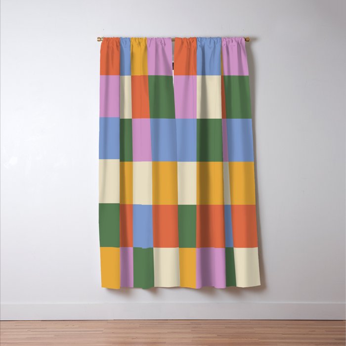 Bold Colorful Checks Pattern - Large XXXVII Window Curtain Gallery Image 3