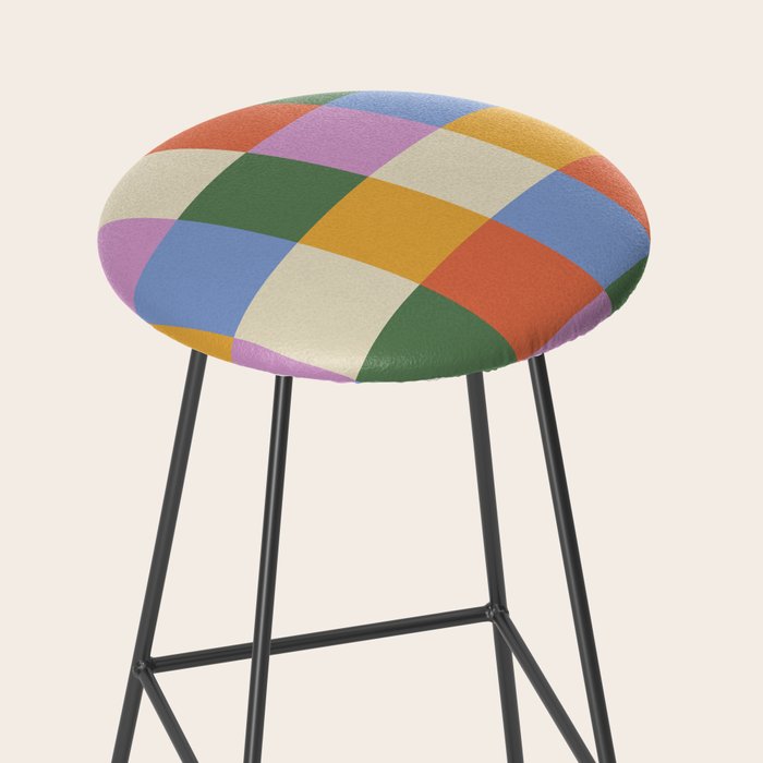 Bold Colorful Checks Pattern - Large XXXVII Stool Gallery Image 2