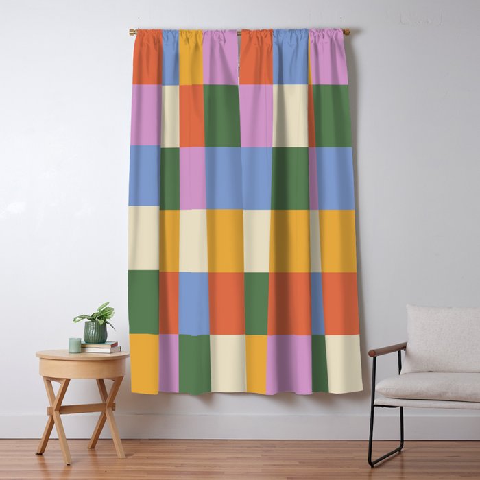 Bold Colorful Checks Pattern - Large XXXVII Window Curtain Gallery Image 1