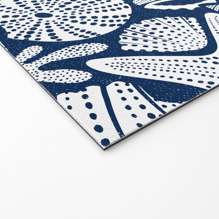 Ocean Floor Nautical Shells Navy Blue Welcome Mat Gallery Image 2