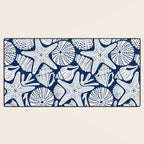 Ocean Floor Nautical Shells Navy Blue Desk Mat Gallery Image 3