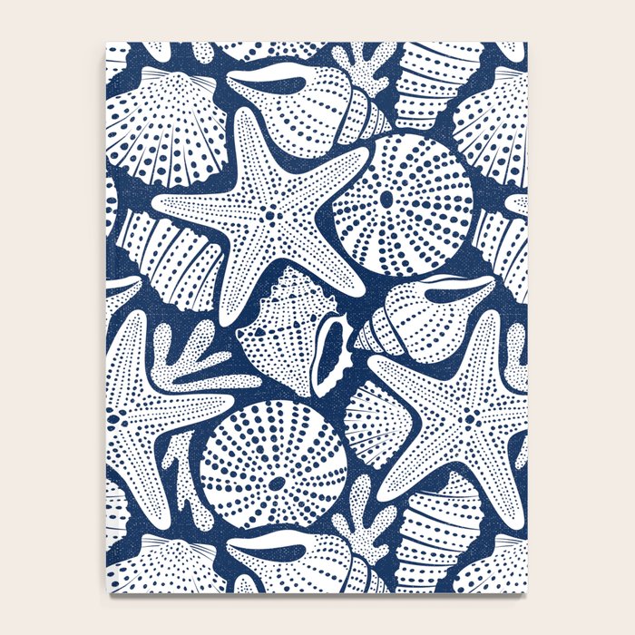 Ocean Floor Nautical Shells Navy Blue Notebook Gallery Image 4