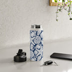 Ocean Floor Nautical Shells Navy Blue Water Bottle Gallery Image 5