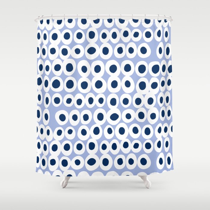 Wonderful bold dots blue Shower Curtain Gallery Image 1