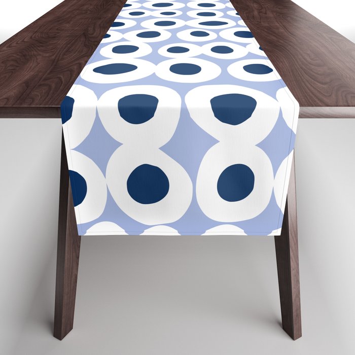 Wonderful bold dots blue Table Runner Gallery Image 1