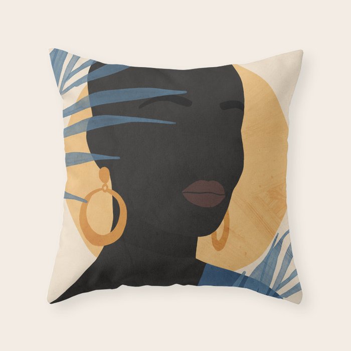 Tropical Girl 25 Throw Pillow Gallery Image 1