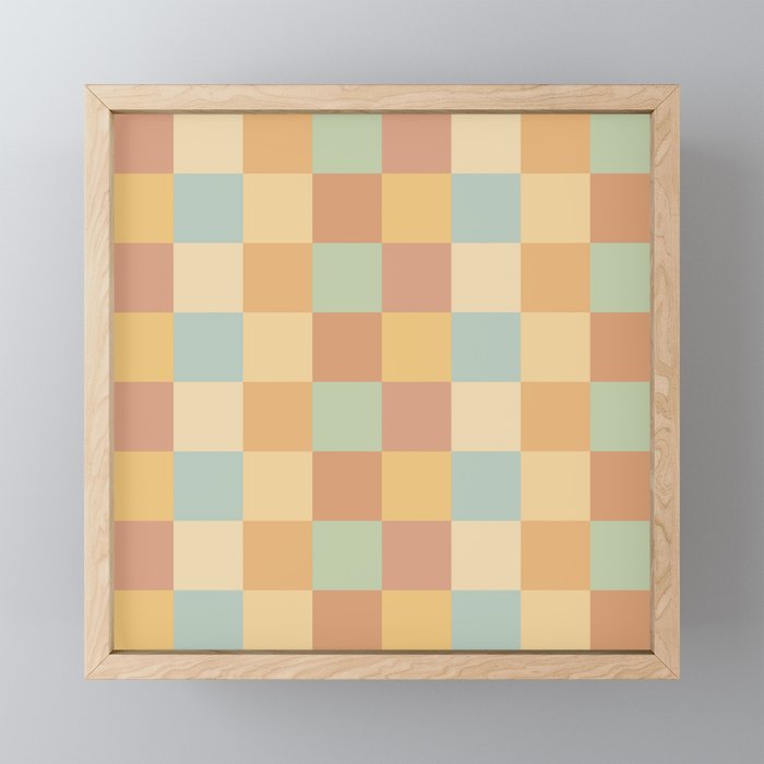 Checkered Multicolor Pattern II Warm Pastel Rainbow Mini Art Print Gallery Image 1