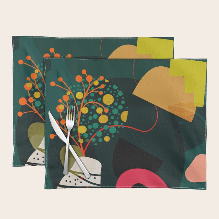 mid century garden shapes Placemat Gallery Image 1