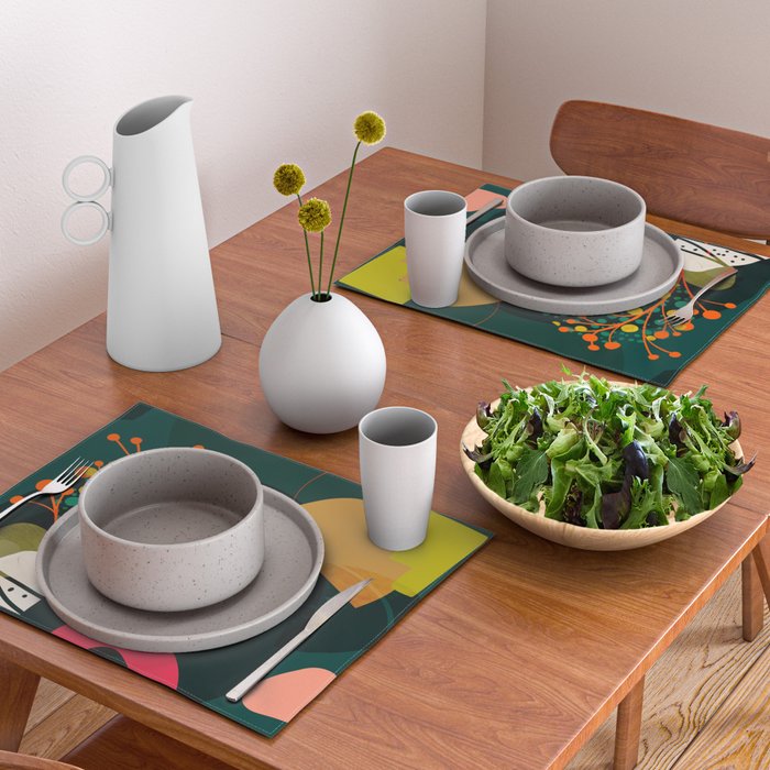 mid century garden shapes Placemat Gallery Image 2