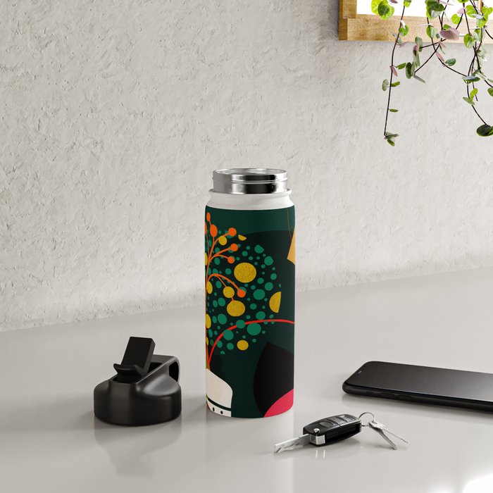 mid century garden shapes Water Bottle Gallery Image 4