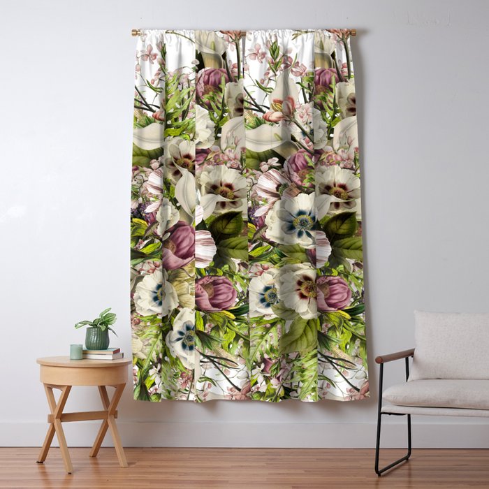 Messina Vintage Floral Window Curtain Gallery Image 1