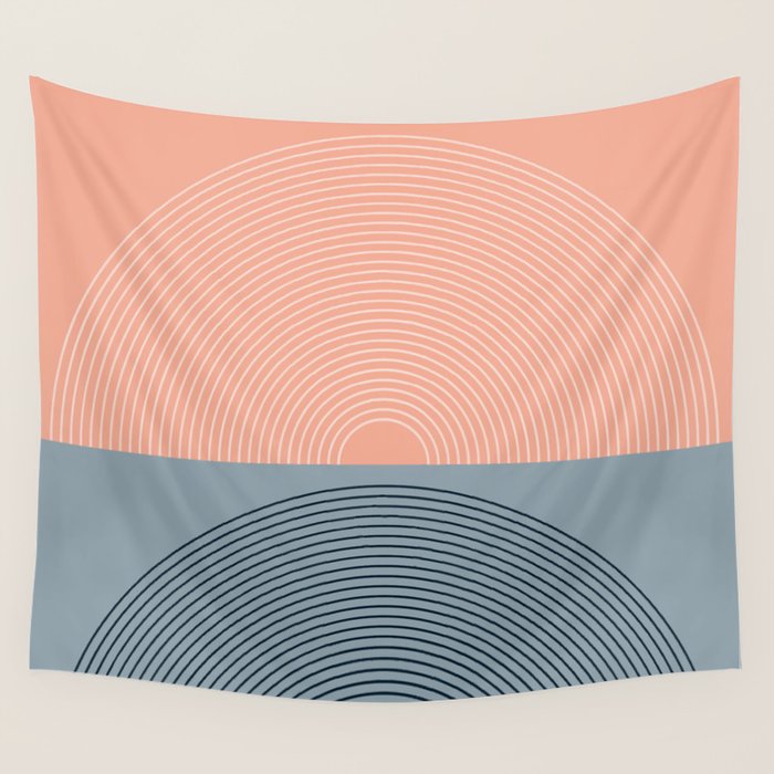 Minimal Rainbow Color Block VII Wall Tapestry Gallery Image 1