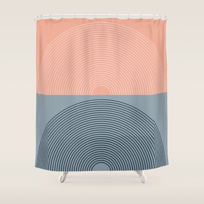 Minimal Rainbow Color Block VII Shower Curtain Gallery Image 1