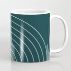 Minimal Arch XXXVIII Dark Teal Green Modern Geometric Lines Coffee Mug Gallery Image 1