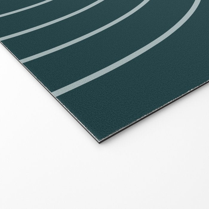 Minimal Arch XXXVIII Dark Teal Green Modern Geometric Lines Welcome Mat Gallery Image 2
