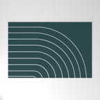 Minimal Arch XXXVIII Dark Teal Green Modern Geometric Lines Welcome Mat Gallery Image 1
