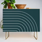 Minimal Arch XXXVIII Dark Teal Green Modern Geometric Lines Credenza Gallery Image 1