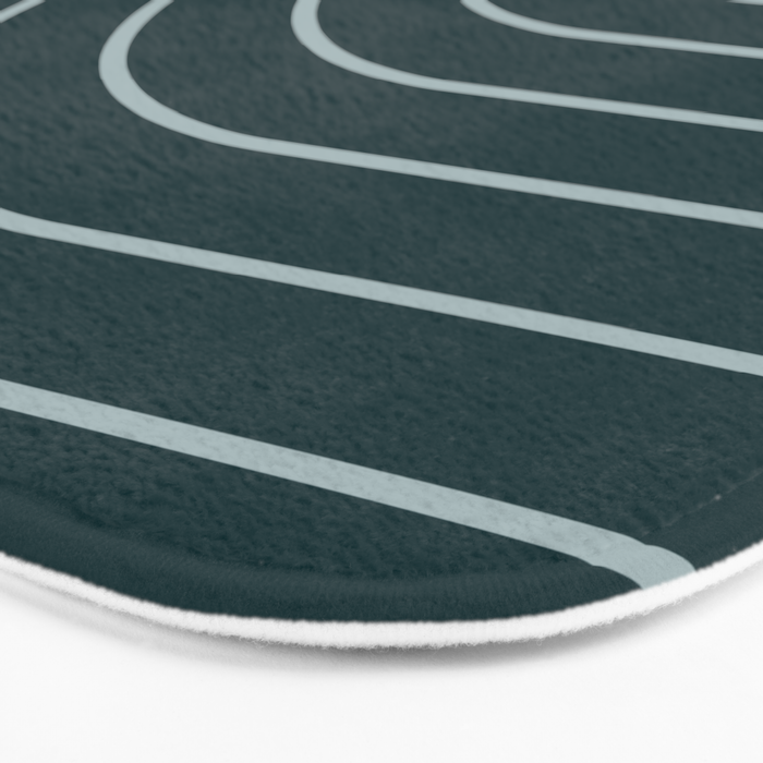 Minimal Arch XXXVIII Dark Teal Green Modern Geometric Lines Bath Mat Gallery Image 3