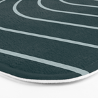 Minimal Arch XXXVIII Dark Teal Green Modern Geometric Lines Bath Mat Gallery Image 3