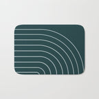 Minimal Arch XXXVIII Dark Teal Green Modern Geometric Lines Bath Mat Gallery Image 1