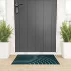 Minimal Arch XXXVIII Dark Teal Green Modern Geometric Lines Welcome Mat Gallery Image 3