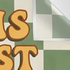 This Must Be The Place (Green Checkerboard) Wall Tapestry Gallery Image 3