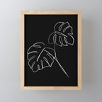Monstera minimal - black Mini Art Print Gallery Image 1