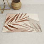 Minimal Abstract Art Tropical Leaf Rug Gallery Image 1