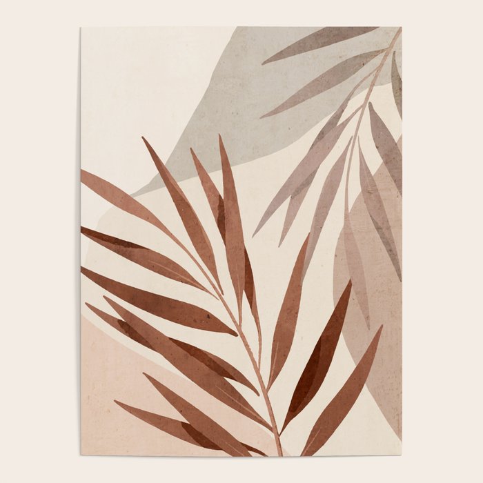 Minimal Abstract Art Tropical Leaf Poster Gallery Image 4