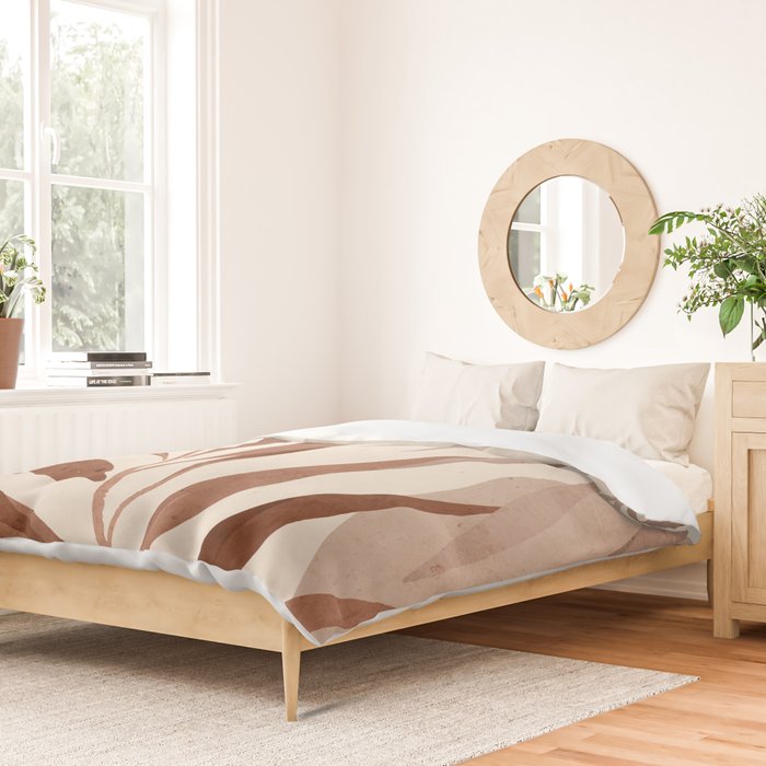 Minimal Abstract Art Tropical Leaf Duvet Cover Gallery Image 2