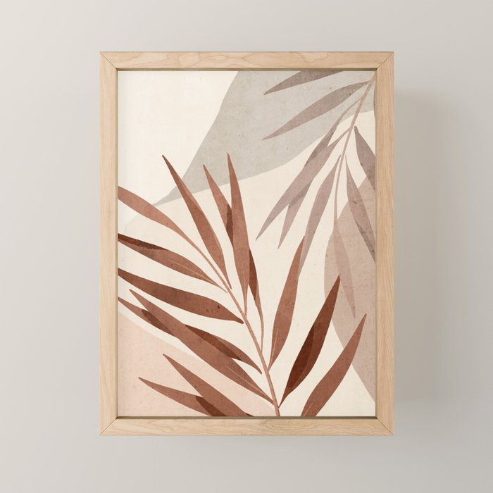 Minimal Abstract Art Tropical Leaf Mini Art Print Gallery Image 1
