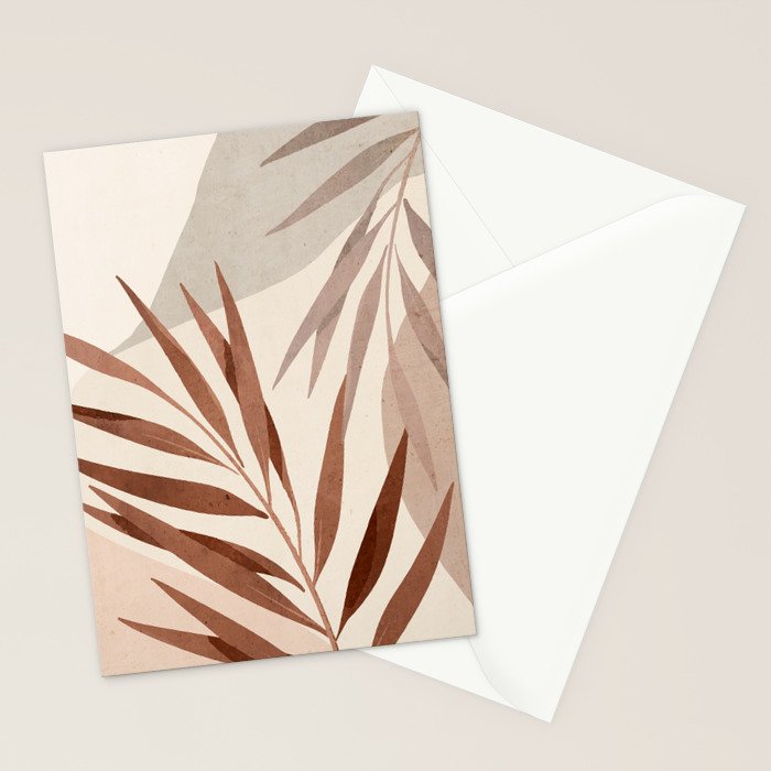 Minimal Abstract Art Tropical Leaf Stationery Card Gallery Image 2