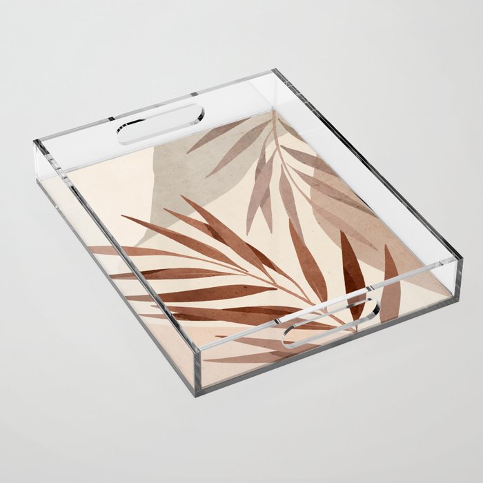 Minimal Abstract Art Tropical Leaf Acrylic Tray Gallery Image 1