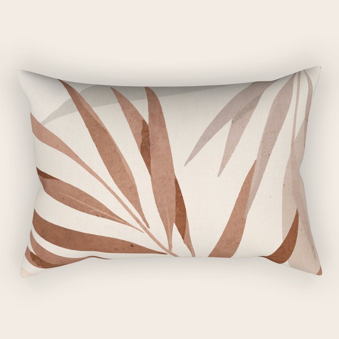 Minimal Abstract Art Tropical Leaf Rectangular Pillow Gallery Image 1