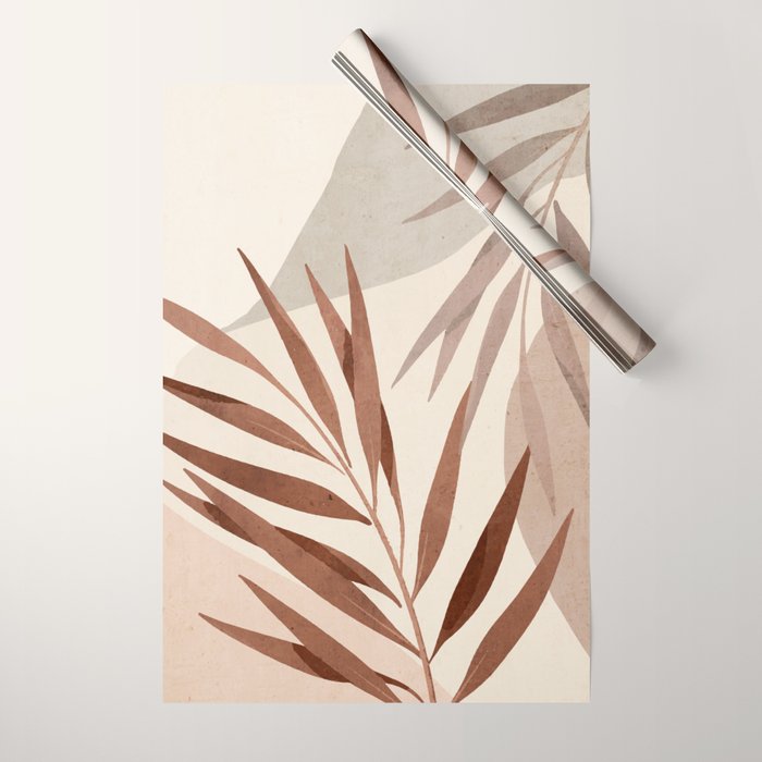 Minimal Abstract Art Tropical Leaf Wrapping Paper Gallery Image 1