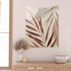 Minimal Abstract Art Tropical Leaf Wall Tapestry Gallery Image 2